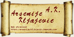 Arsenije Kljajević vizit kartica